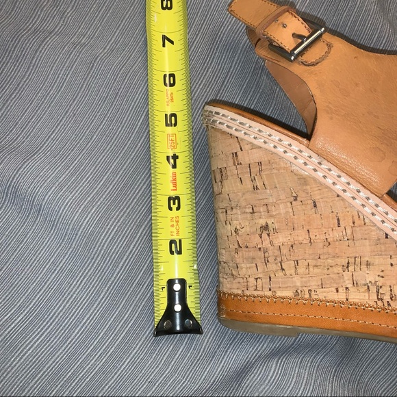 Dolce Vita Brown & Grey Leather Platform Wedge Heel 10 - Picture 4 of 8